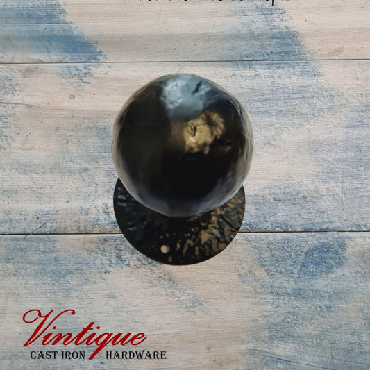 Cast Iron Mortice Round Door Knob 50mm (each)-Vintique Concepts