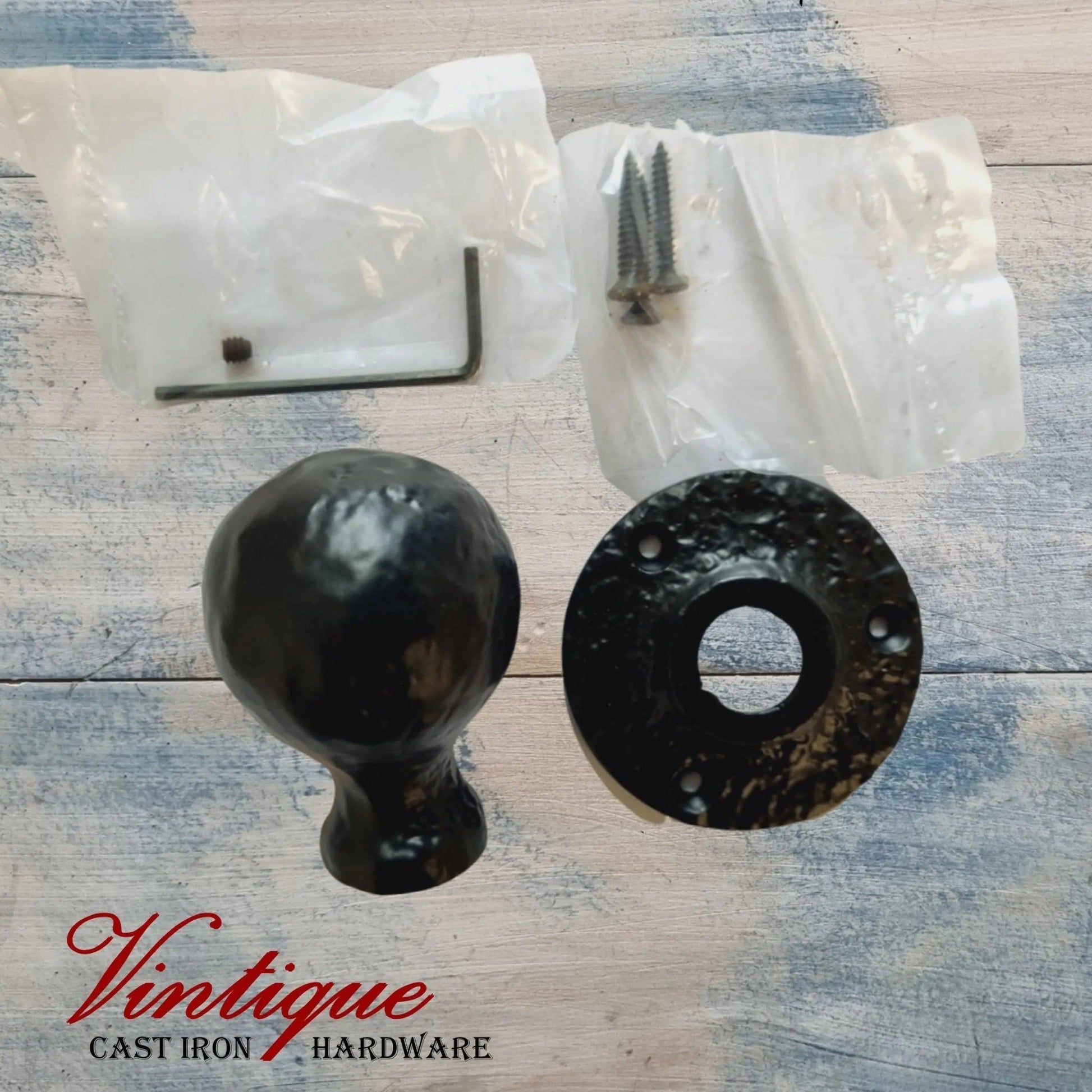 Cast Iron Mortice Round Door Knob 50mm (each)-Vintique Concepts