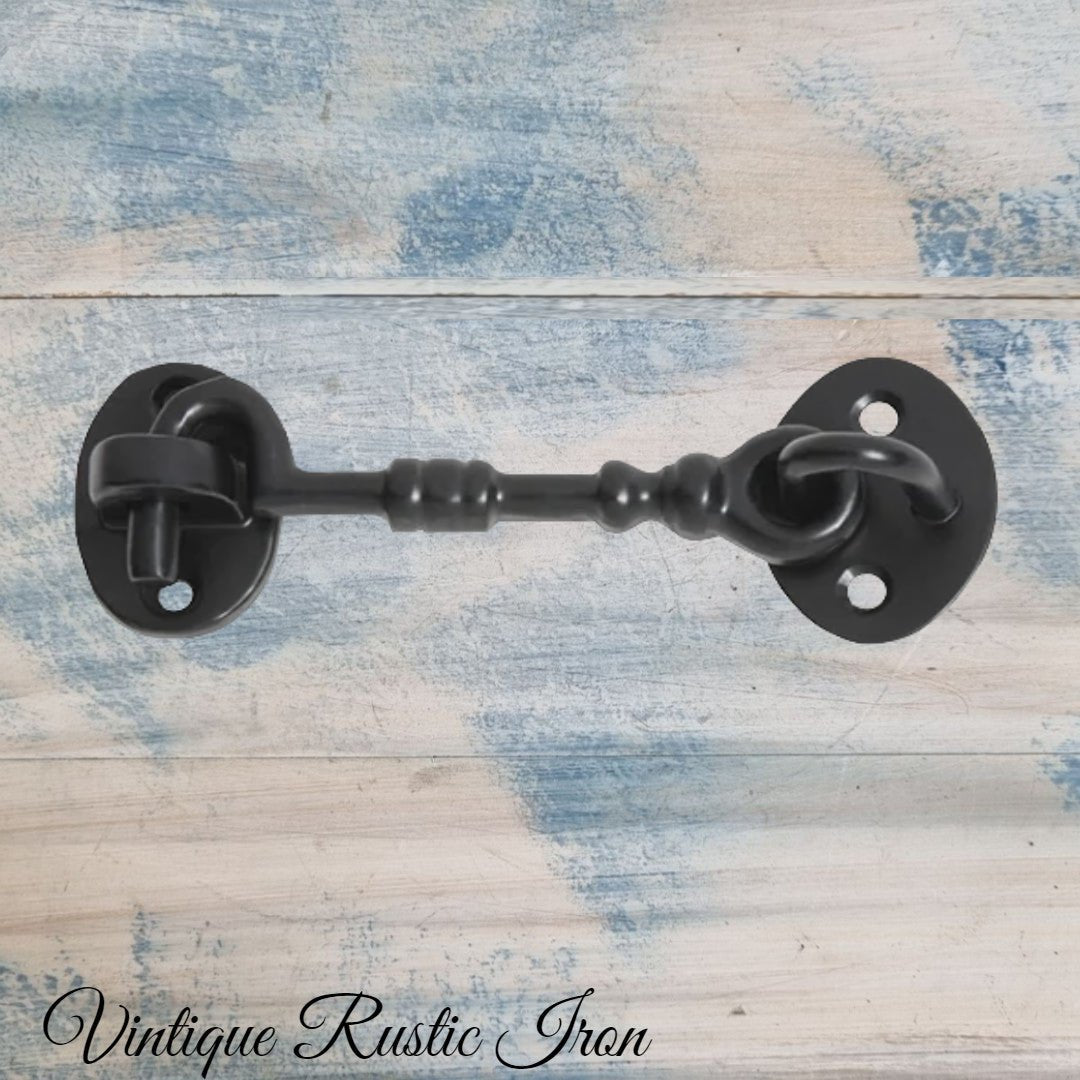 Cast Iron Oval Cabin Hook 138mm long (hook 100mm)-Vintique Concepts