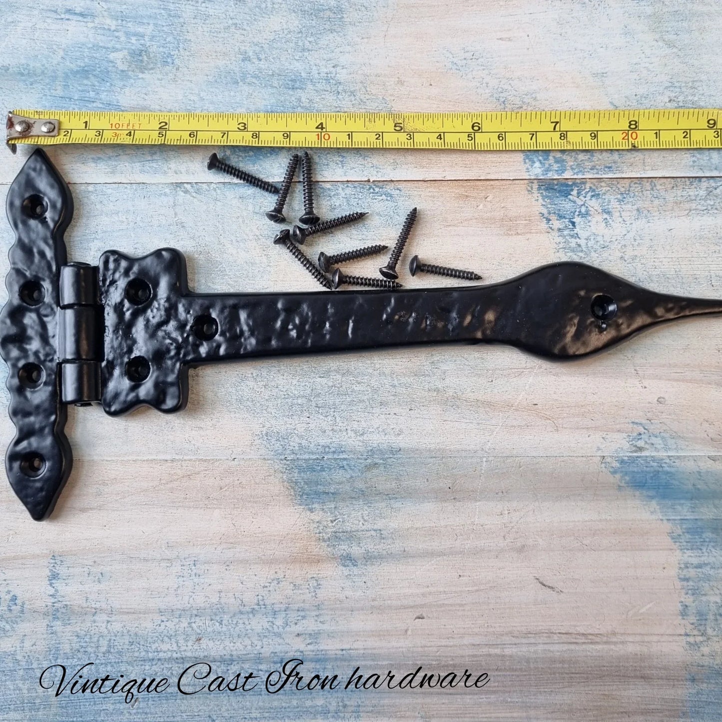 Cast Iron Rustic door or gate Spearhead hinge 235 x 120mm - Vintique Concepts