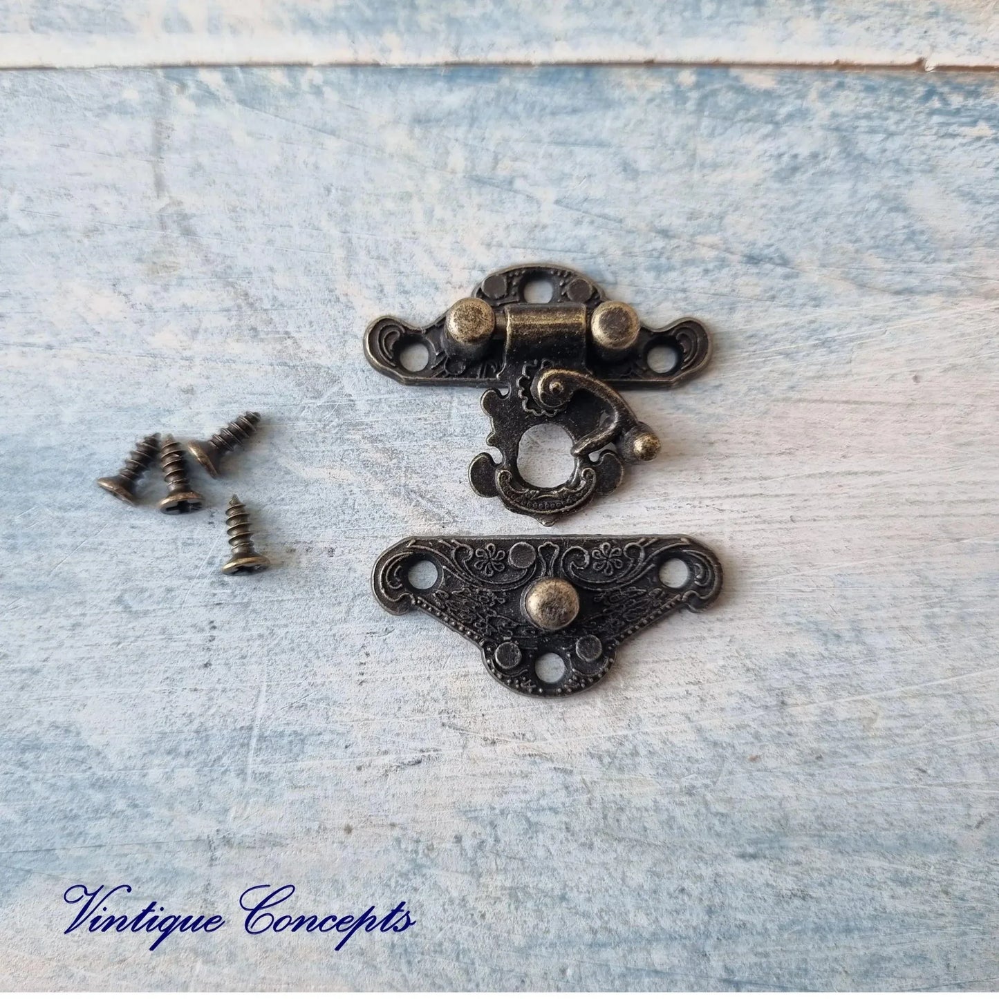 Catherines Vintage jewelry Box Latch /double Lock (2 small sizes) - Vintique Concepts