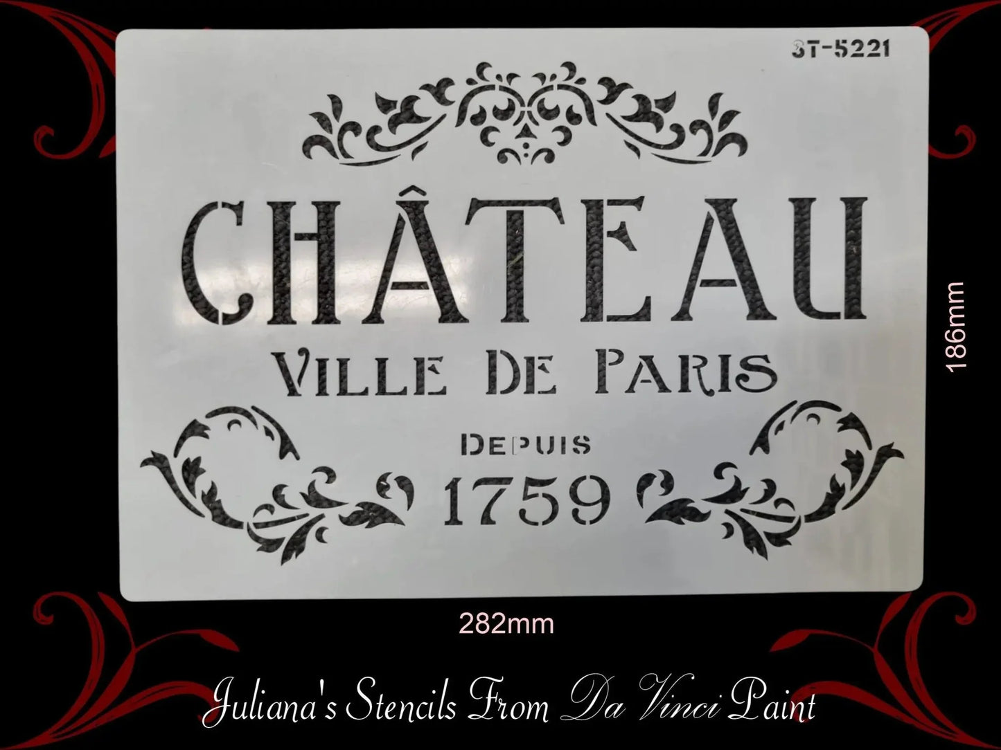 CHATEAU VILLE DE PARIS furniture paint stencil (A4 Size) - Vintique Concepts