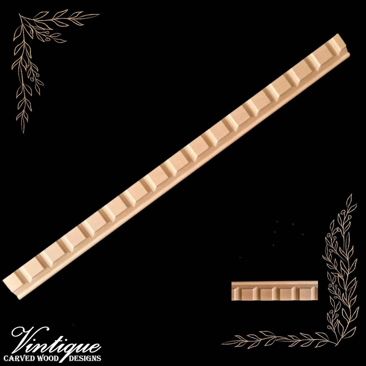 Checkers Skirting Wood border moulding 38mm wide - Vintique Concepts