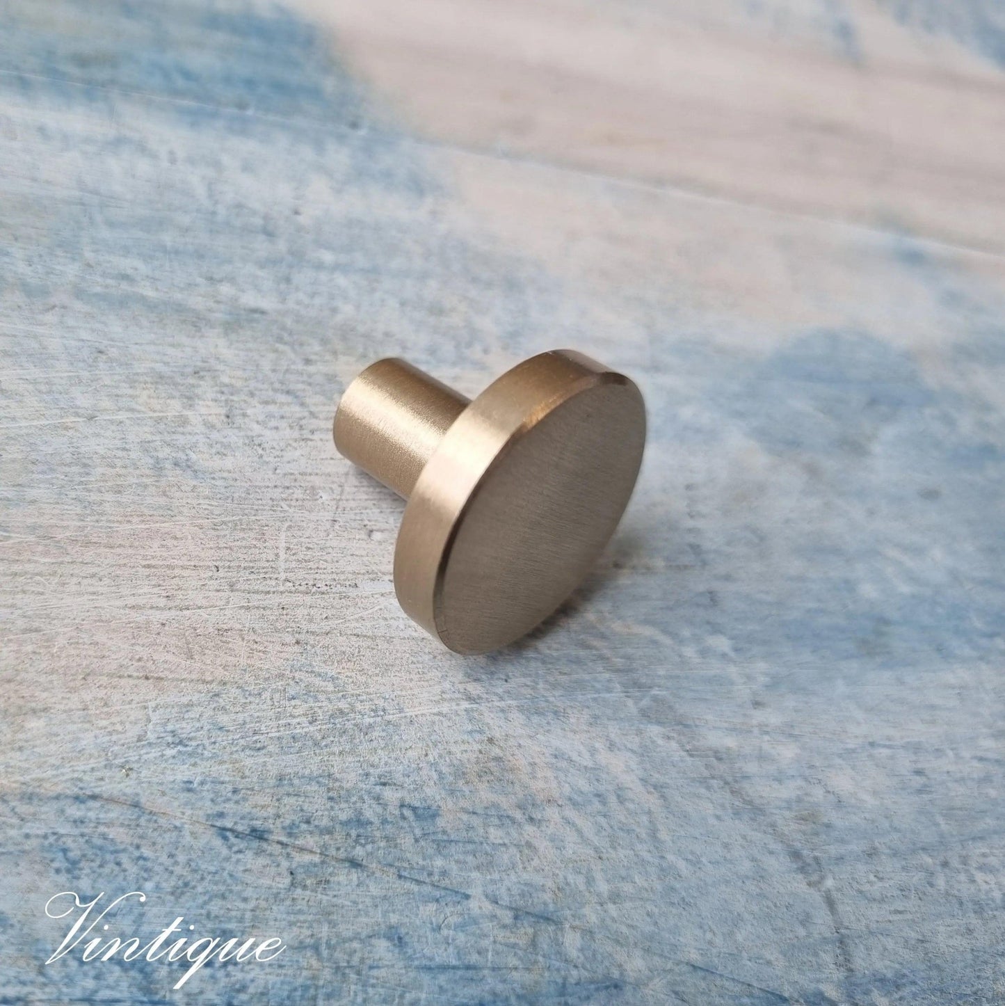 Classico Series Solid Brushed Brass Cabinet knob Handle 25mm dia-Vintique Concepts