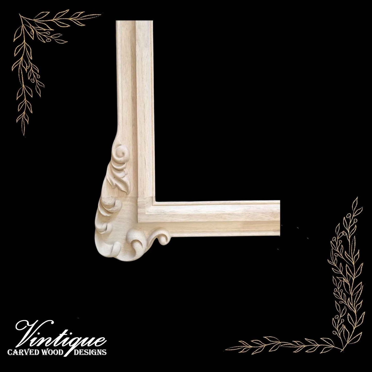 CLEARENCE PRICE-Hapsburg Scroll unfinished wood large mirror Frame 85cm x 95cm