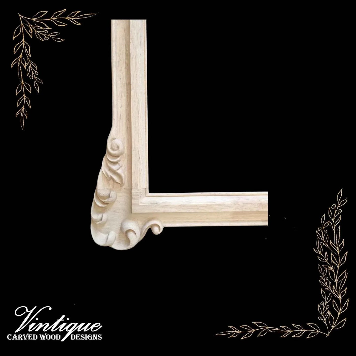 CLEARENCE PRICE-Hapsburg Scroll unfinished wood large mirror Frame 85cm x 95cm - Vintique Concepts