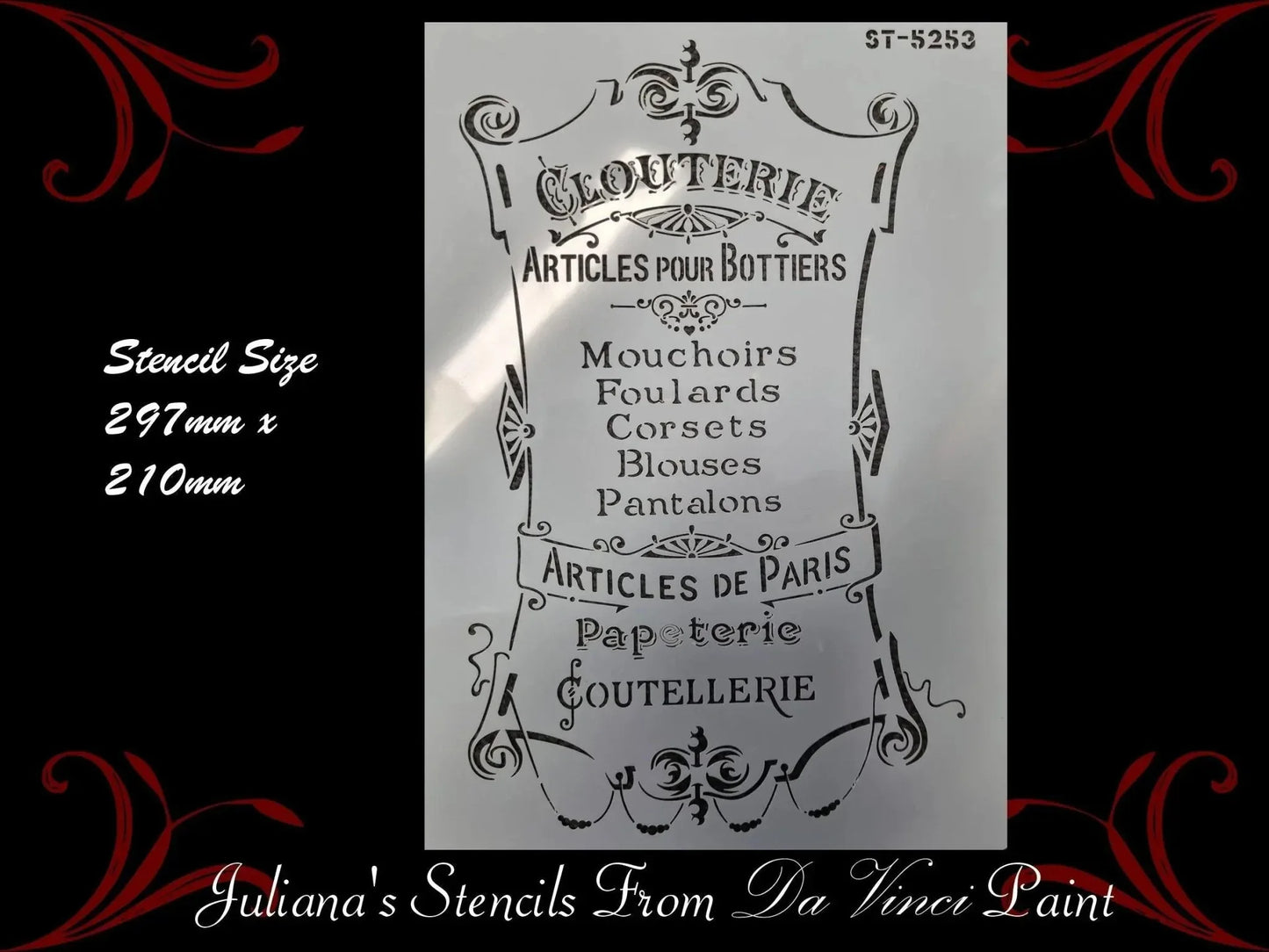 Clouterie Article de paris furniture French painting stencil (A4 Size) - Vintique Concepts