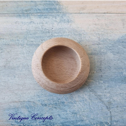 Concealed Cavity Round wooden door Handle 43mm dia-Vintique Concepts