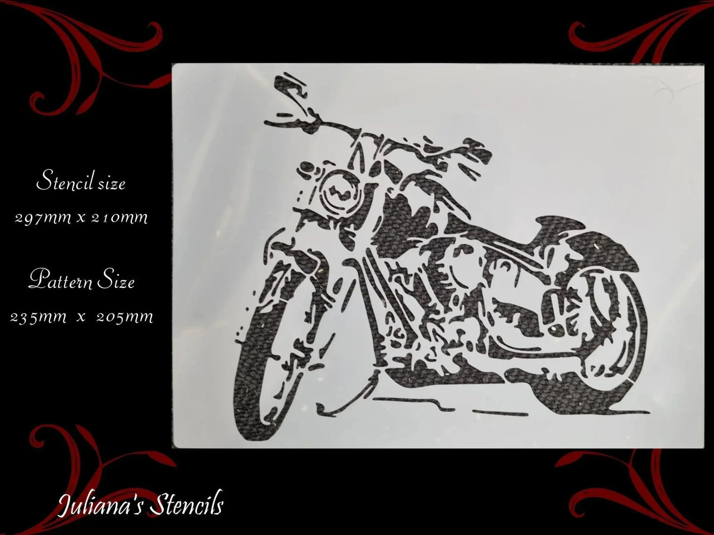 Cool Motorcycle Furniture & wall Paint Stencil 297 x 210mm - Vintique Concepts