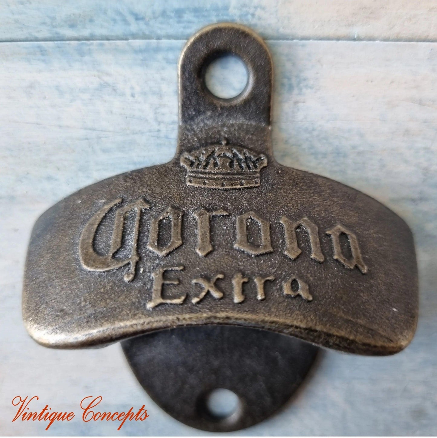CORONA- Bronze heavy duty Wall Mounted Vintage Bottle opener for beer bottles etc-Vintique Concepts