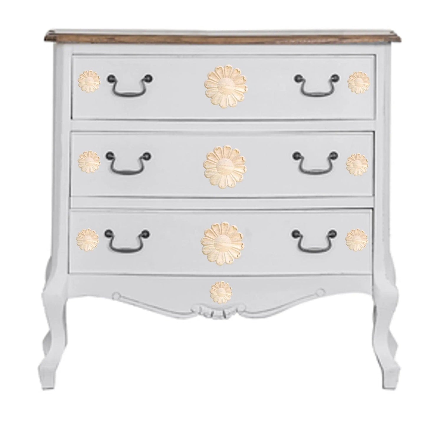 Daisy Petals Furniture wood applique Onlay 10cm Diameter-Vintique Concepts