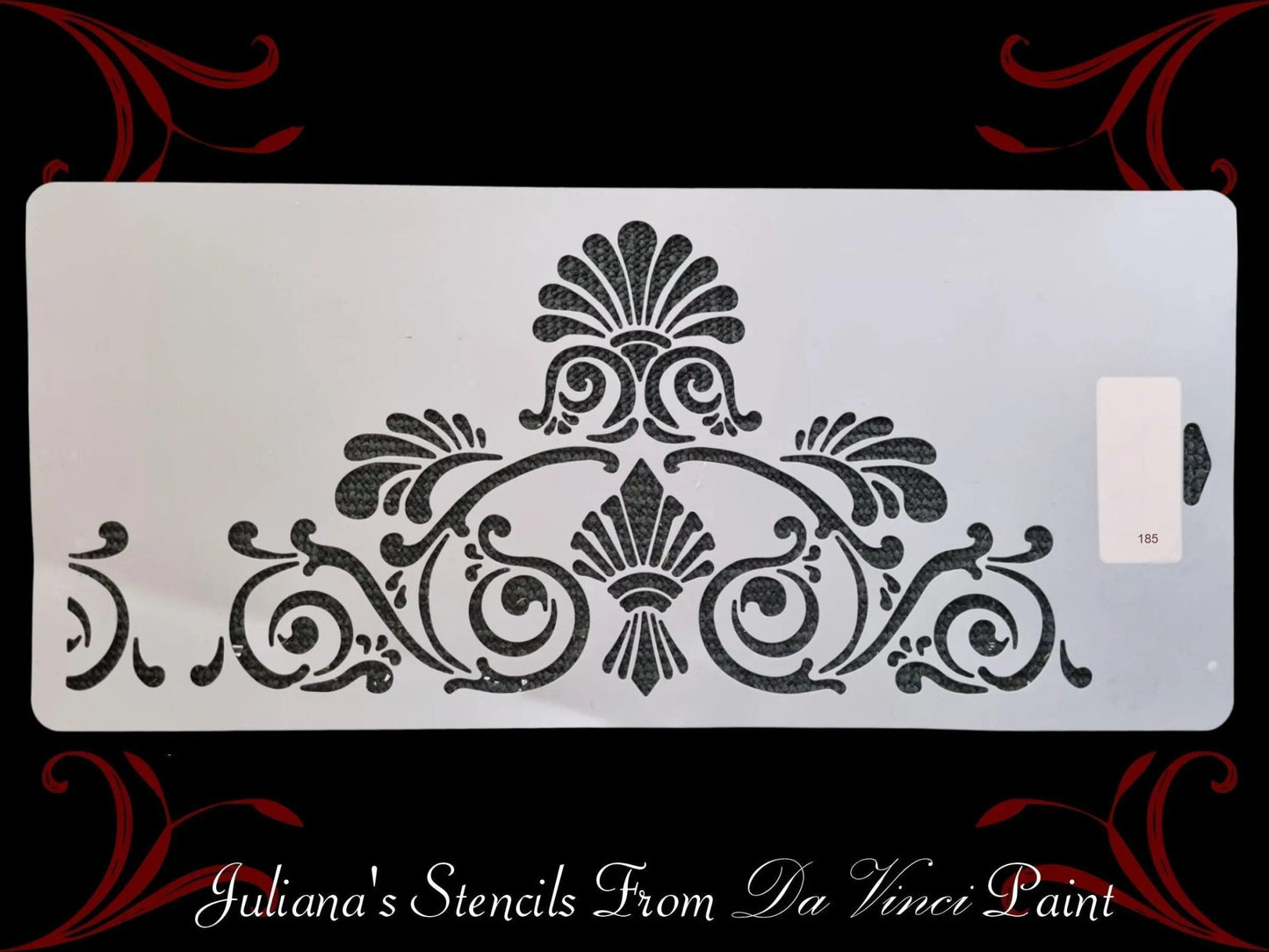 Edwardian scallop Motif vintage furniture paint stencil 203mm x 457mm (180mm high)-Vintique Concepts