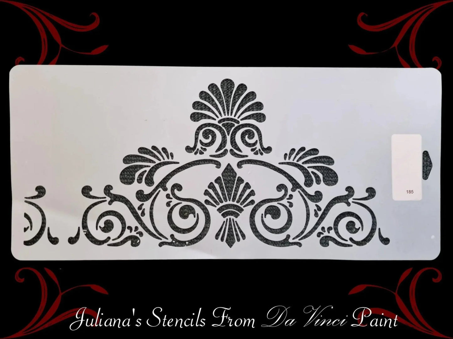Edwardian scallop Motif vintage furniture paint stencil 203mm x 457mm (180mm high) - Vintique Concepts