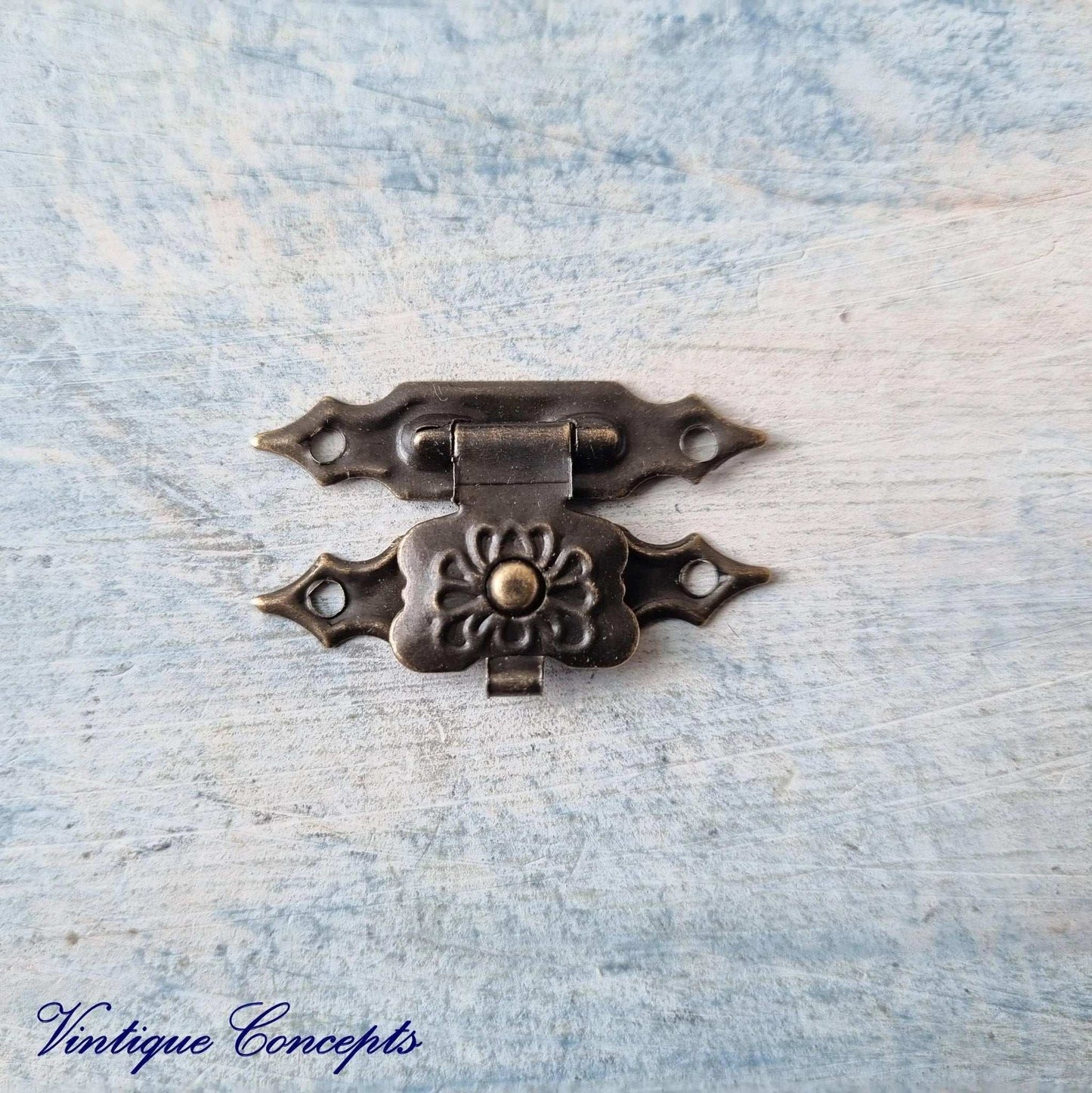 Elizabeth's Vintage jewelery Box Latch /double Lock 30mm x 19mm-Vintique Concepts