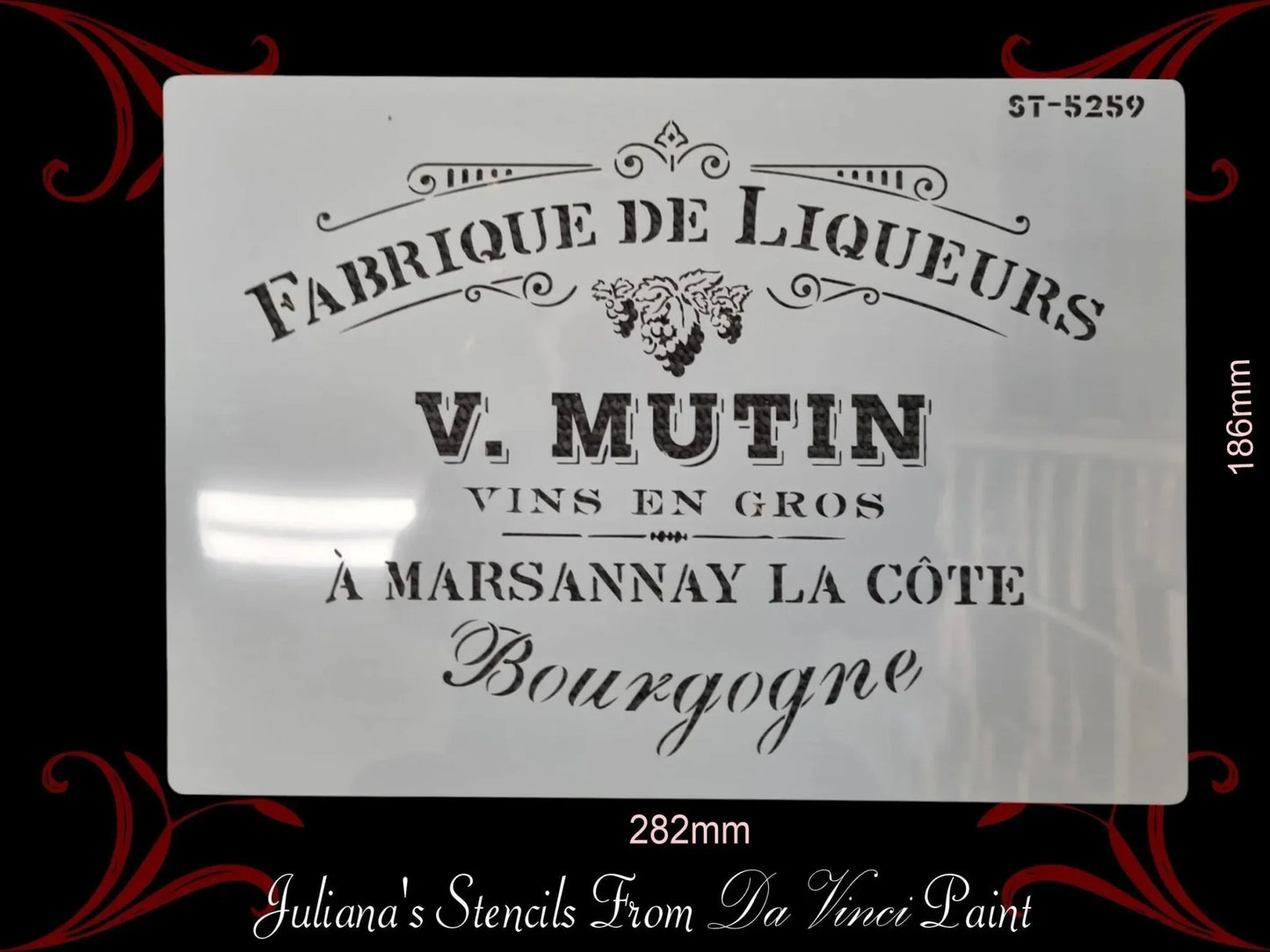 Fabrique De Liqueurs furniture French paint stencil (A4 Size) - Vintique Concepts