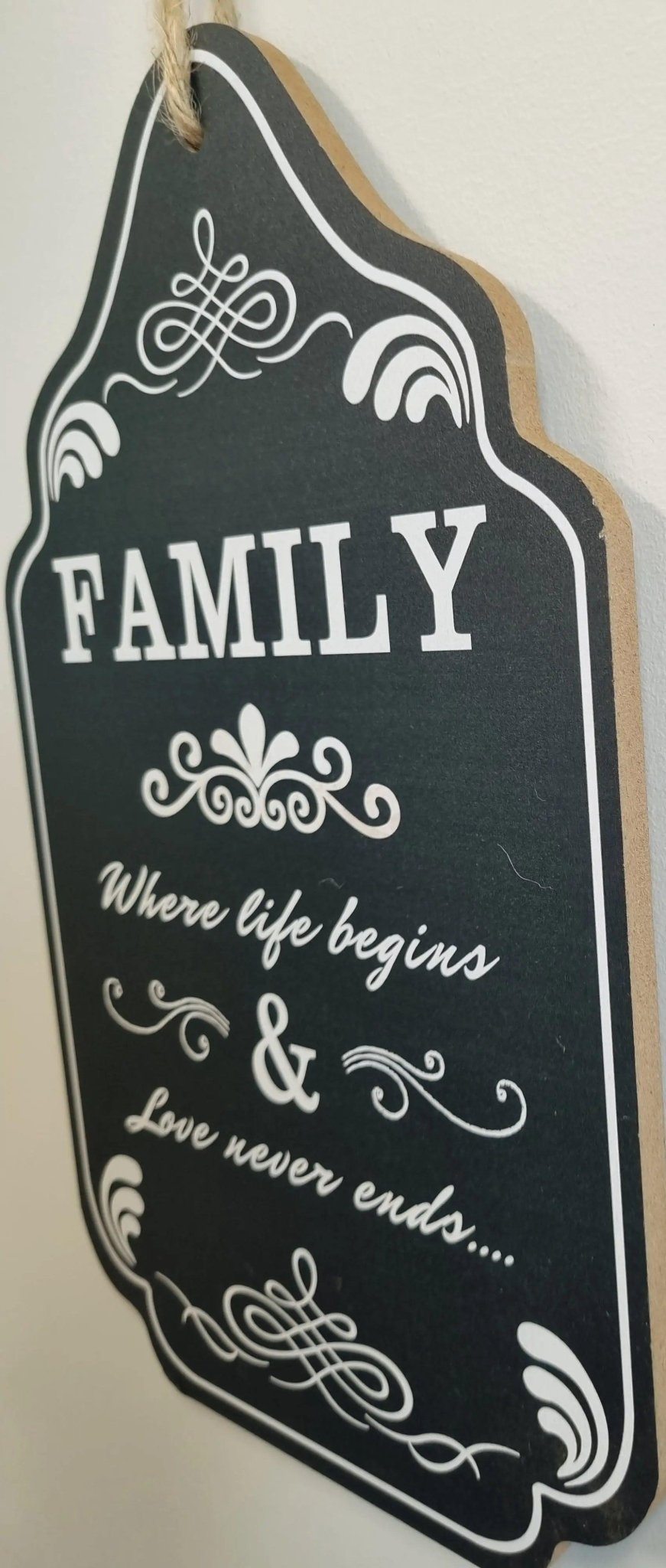 Family-Where Life Begins -Wood sign 15cm x 30cm-Vintique Concepts