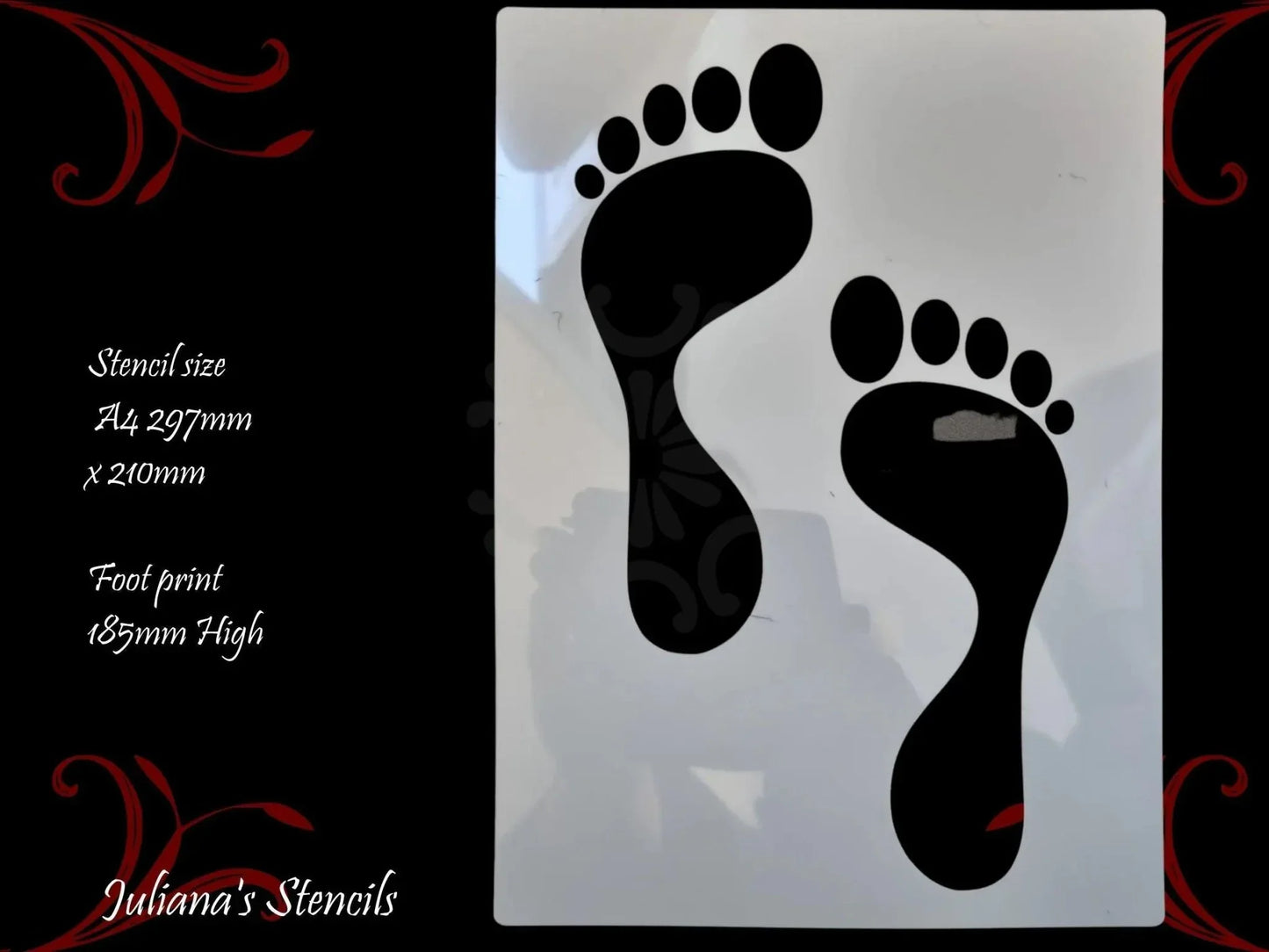 FootPrint wall & Furniture Childrens room paint stencil A4 size - Vintique Concepts