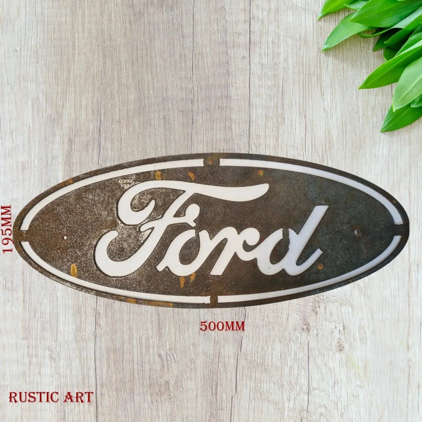FORD Corten Rusty Metal Art Sign - 500mm x 195mm - Vintique Concepts