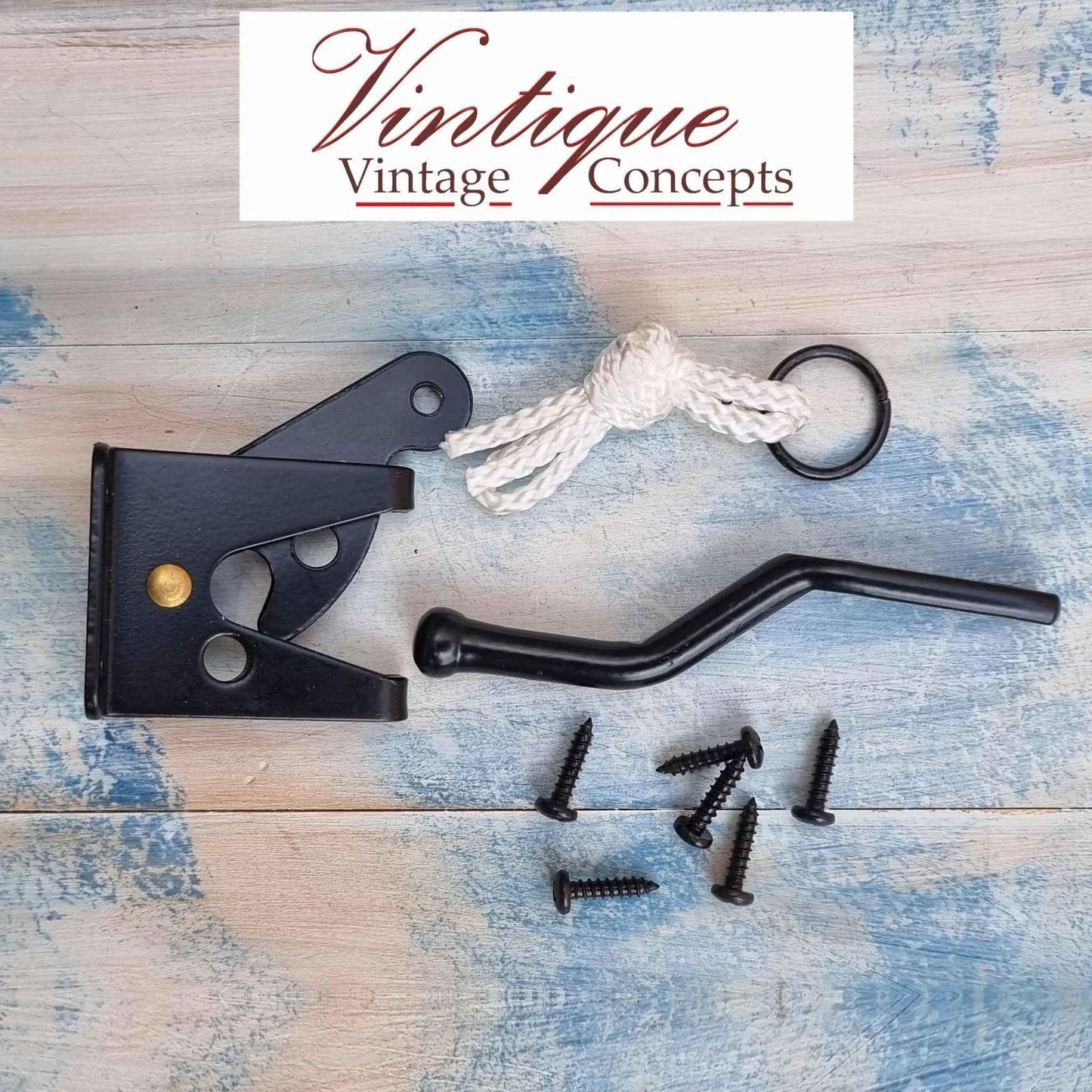 Heavy Duty Gate Latch - Black Heavy Duty Design - Vintique Concepts