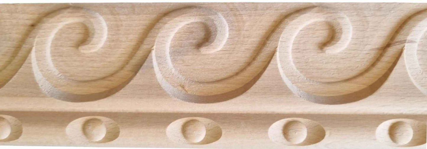 Georgian Spiral wood border trim moulding 66mm wide