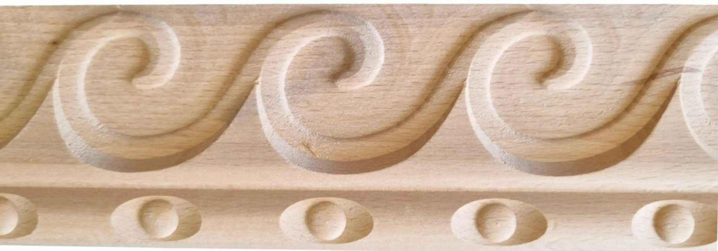 Georgian Spiral wood border trim moulding 66mm wide - Vintique Concepts