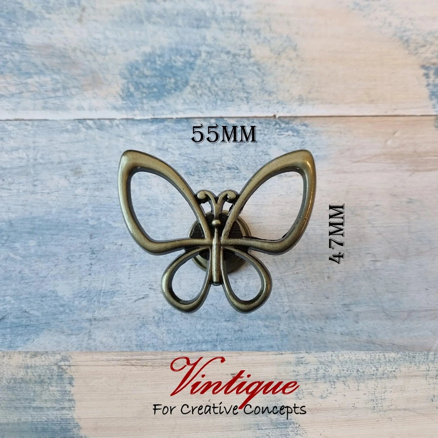 Golden wire Butterfly drawer & dresser Knob 55mm x 47mm - Vintique Concepts