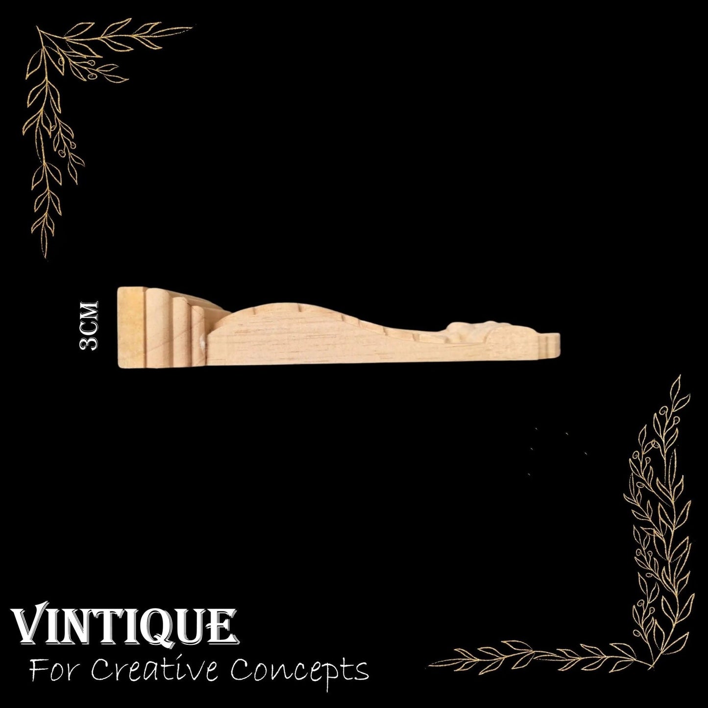 GREEK Fig leaf wooden corbel (each) 18cm x 10cm x 3cm-Vintique Concepts