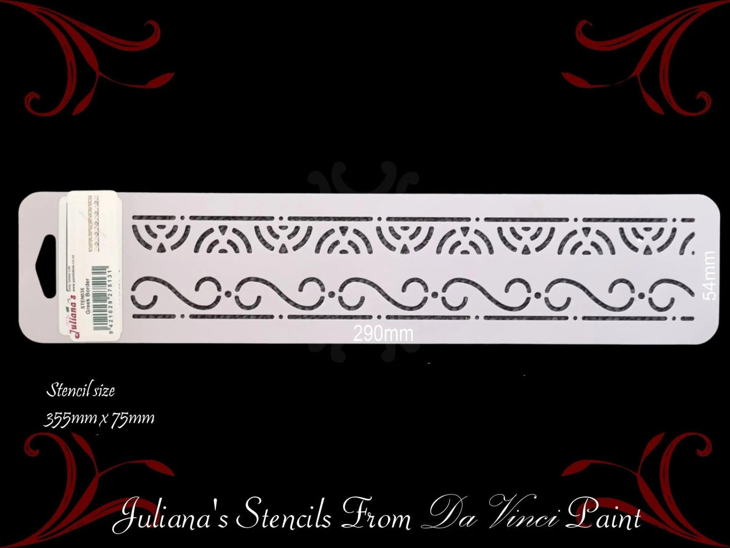 Greek pattern Border vintage furniture paint stencil 355mm x 75mm-Vintique Concepts