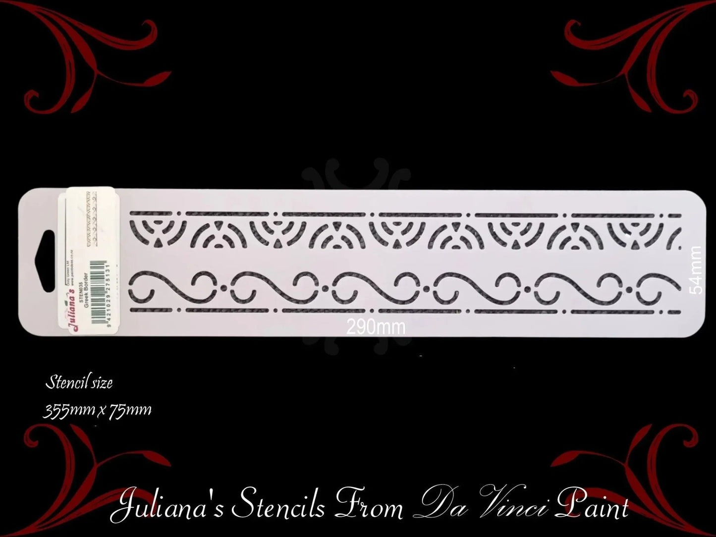 Greek pattern Border vintage furniture paint stencil 355mm x 75mm - Vintique Concepts