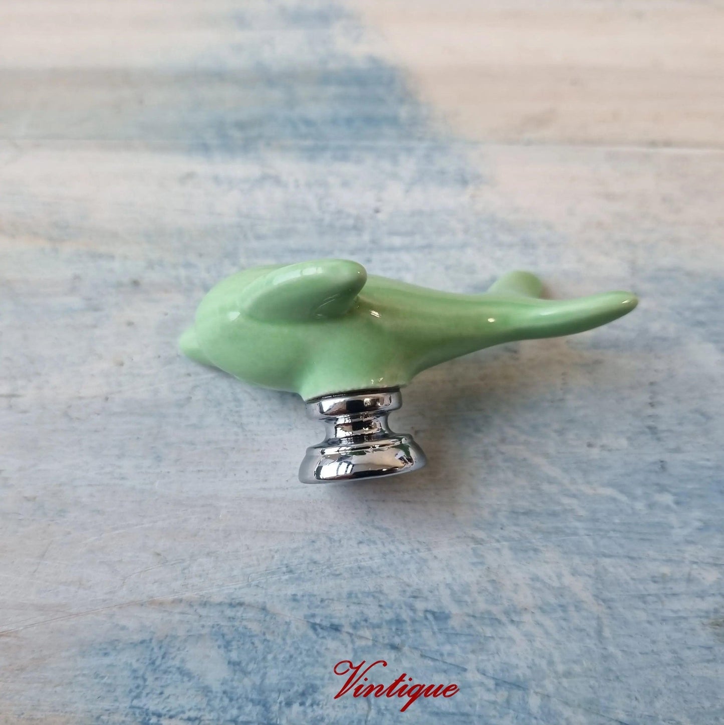 GREEN DOLPHIN Ceramic Cabinet Drawer Knob 61 x 28mm-Vintique Concepts