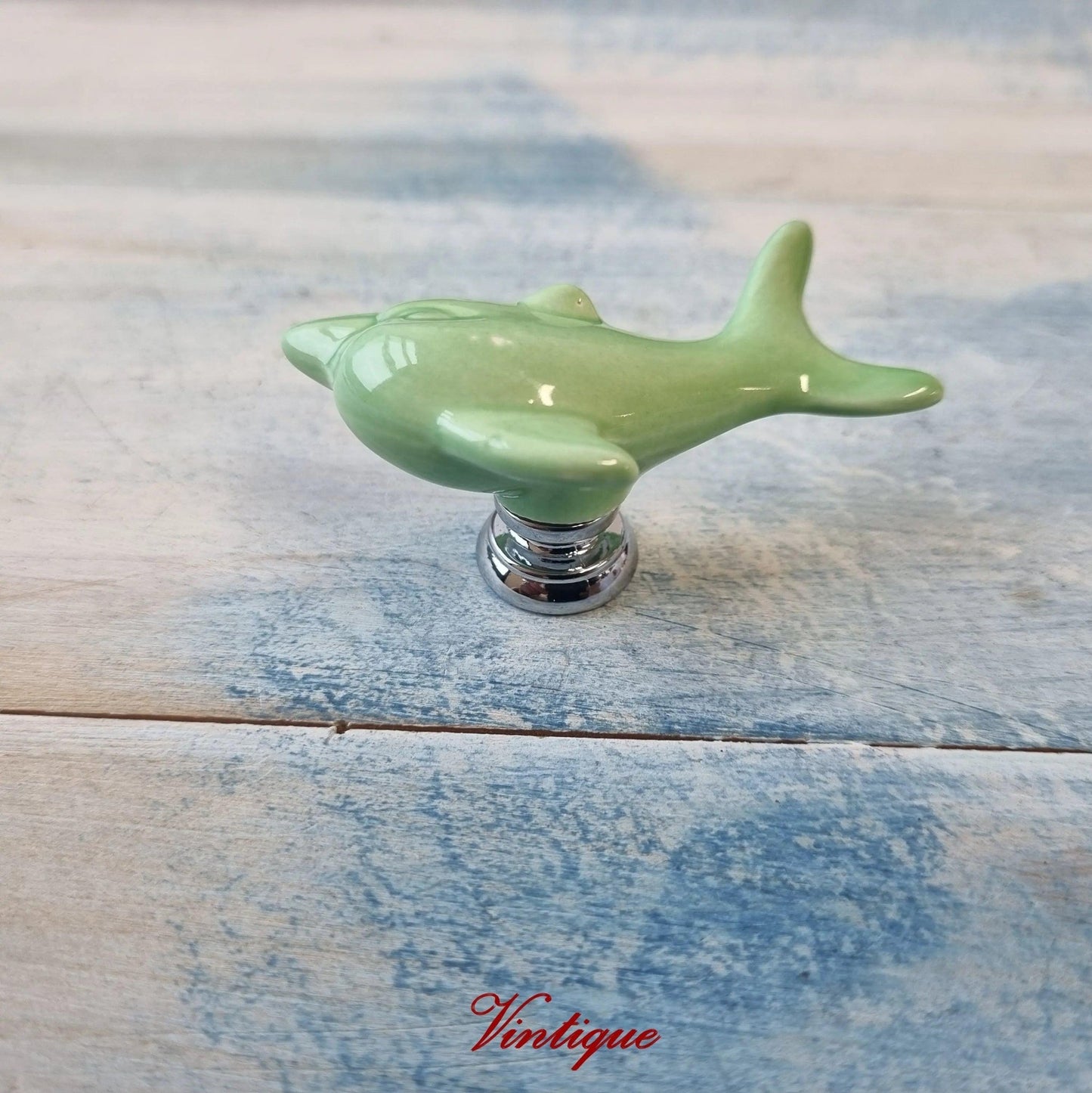 GREEN DOLPHIN Ceramic Cabinet Drawer Knob 61 x 28mm-Vintique Concepts