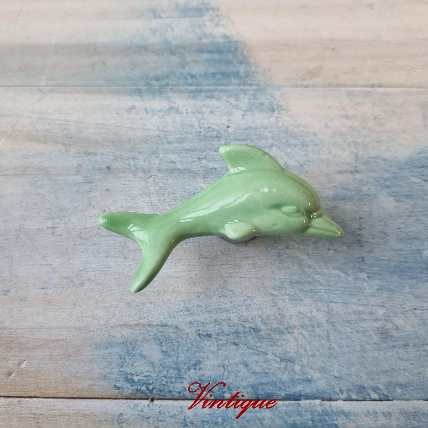 GREEN DOLPHIN Ceramic Cabinet Drawer Knob 61 x 28mm-Vintique Concepts