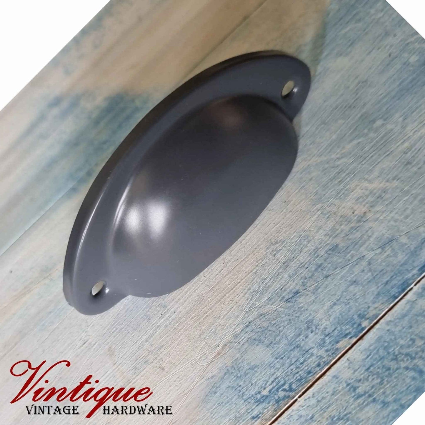 Half Moon Drawer Pull Handle Batleship Grey 86mm-Custom Colours