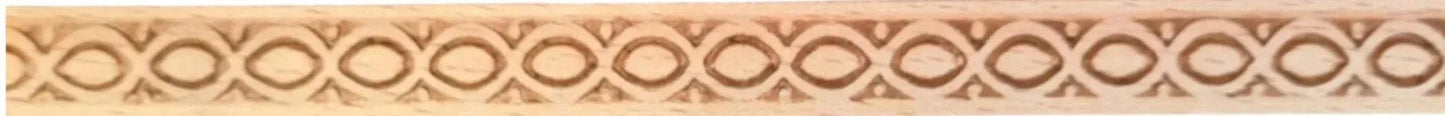 Half Moon Helix pattern carved Wood furniture trim moulding 11mm wide - Vintique Concepts