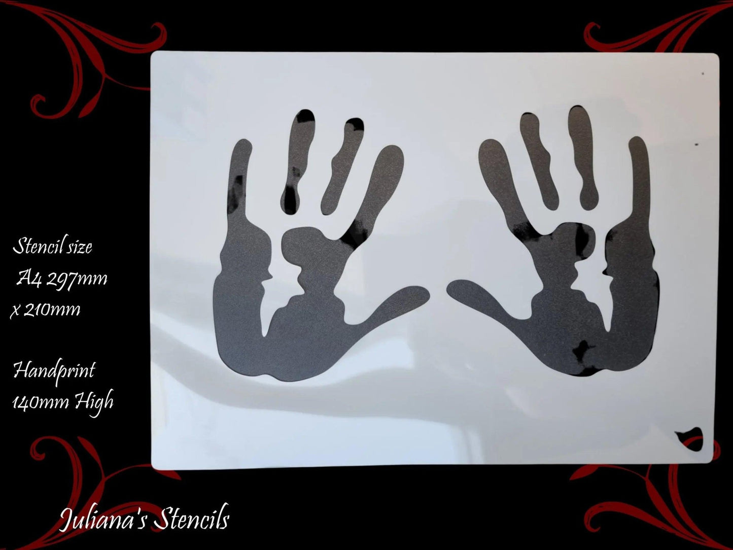 HandPrint Childrens Room wall & Furniture paint stencil A4 size-Vintique Concepts