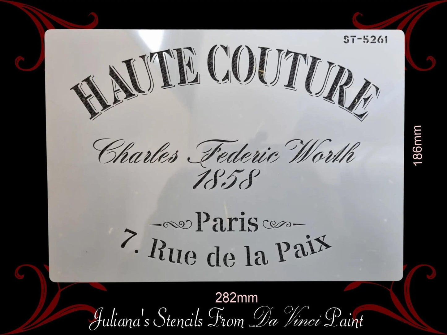 HAUTE COUTURE French Vintage furniture paint stencil (A4 Size)-Vintique Concepts