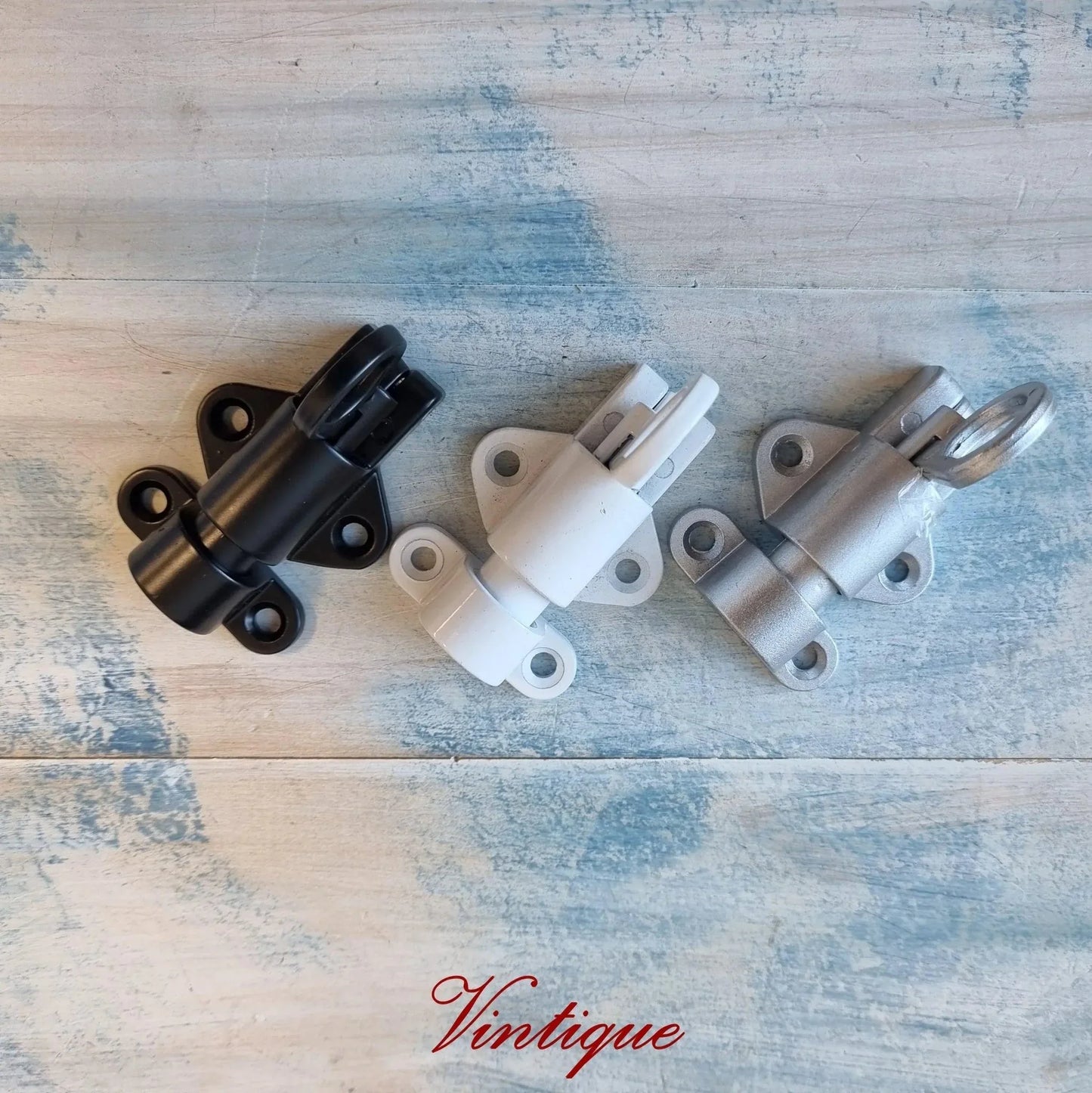 Heavy Duty Self-Closing Aluminium Latch Interior Lock WHITE - Vintique Concepts