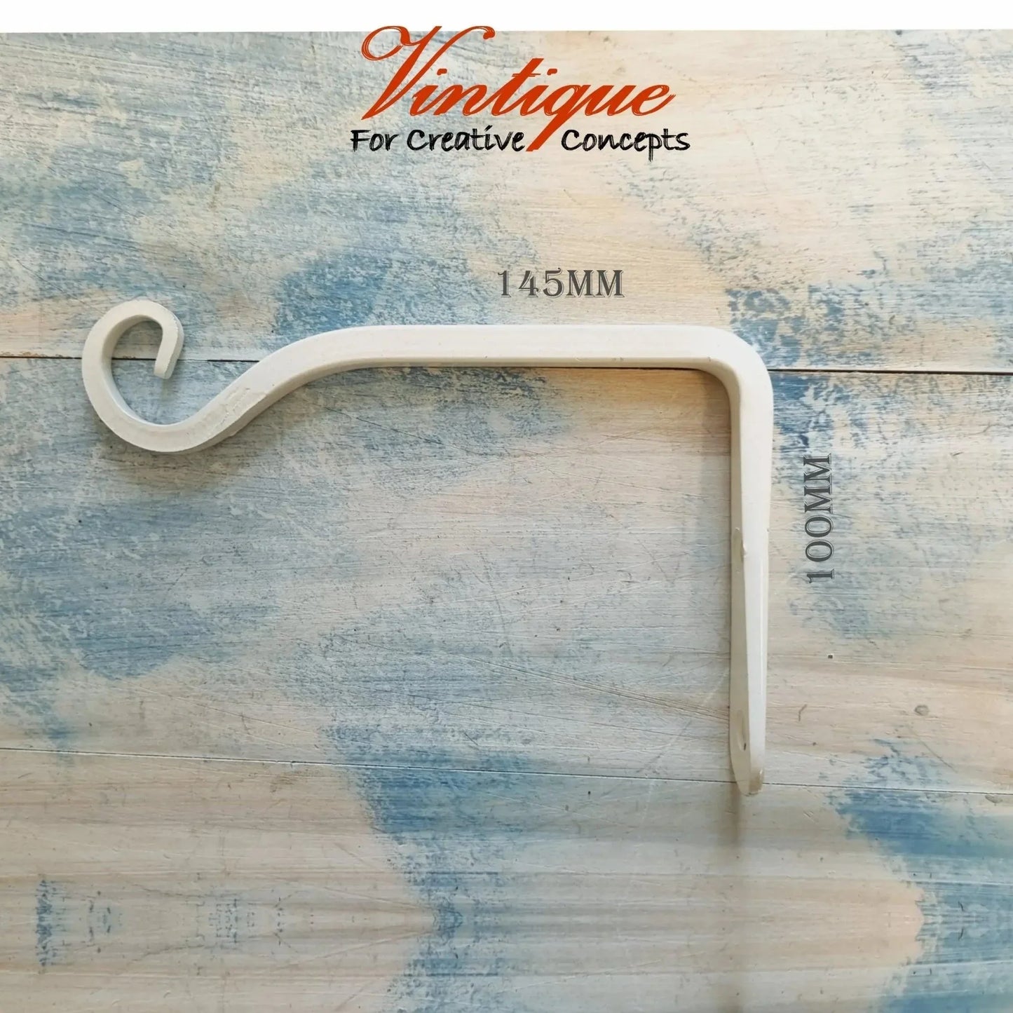 Heavy Duty White Garden Planter hanger hook 145mm long - Vintique Concepts