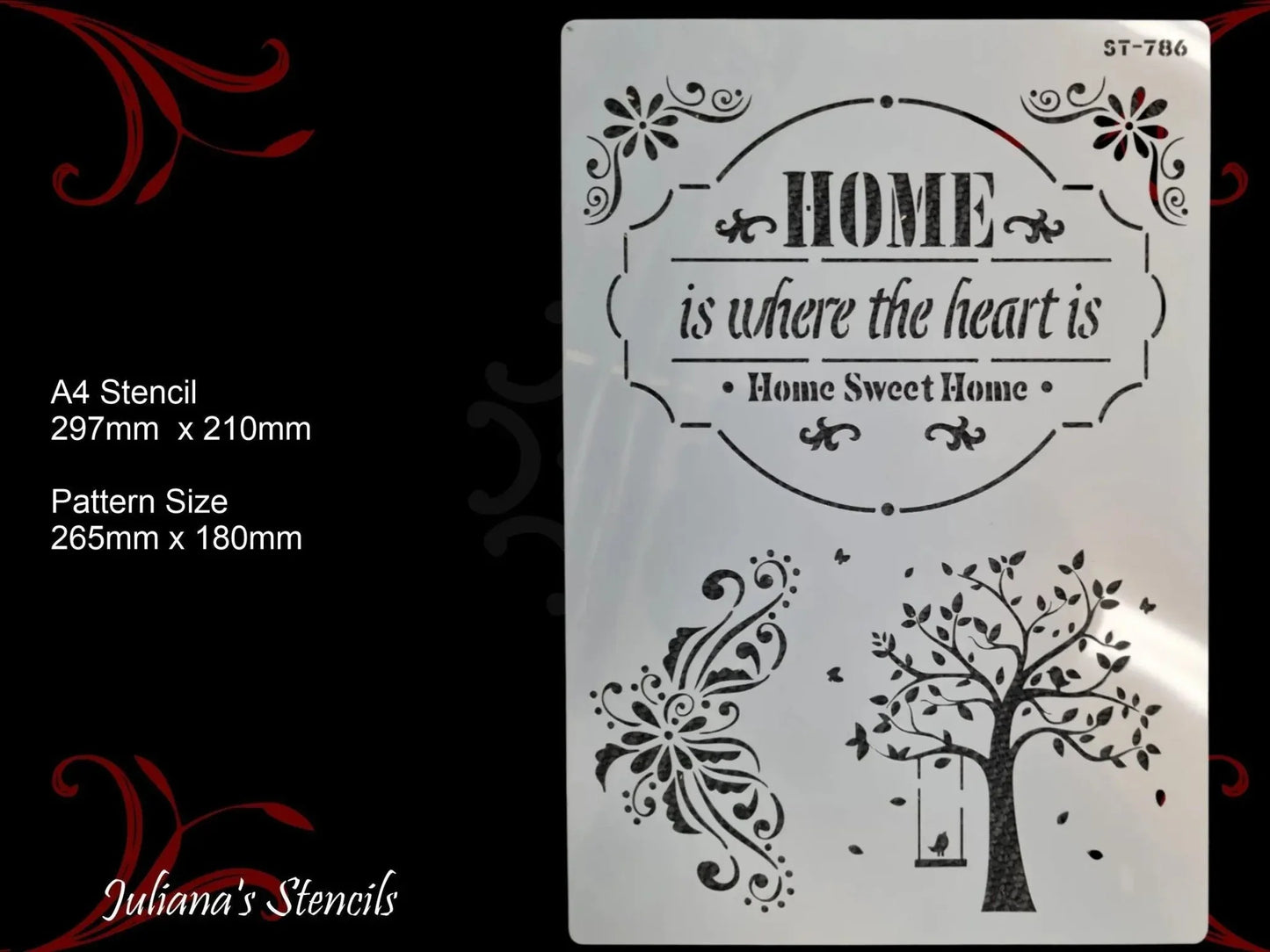 HOME is where the heart is furniture and wall Paint Stencil - Vintique Concepts