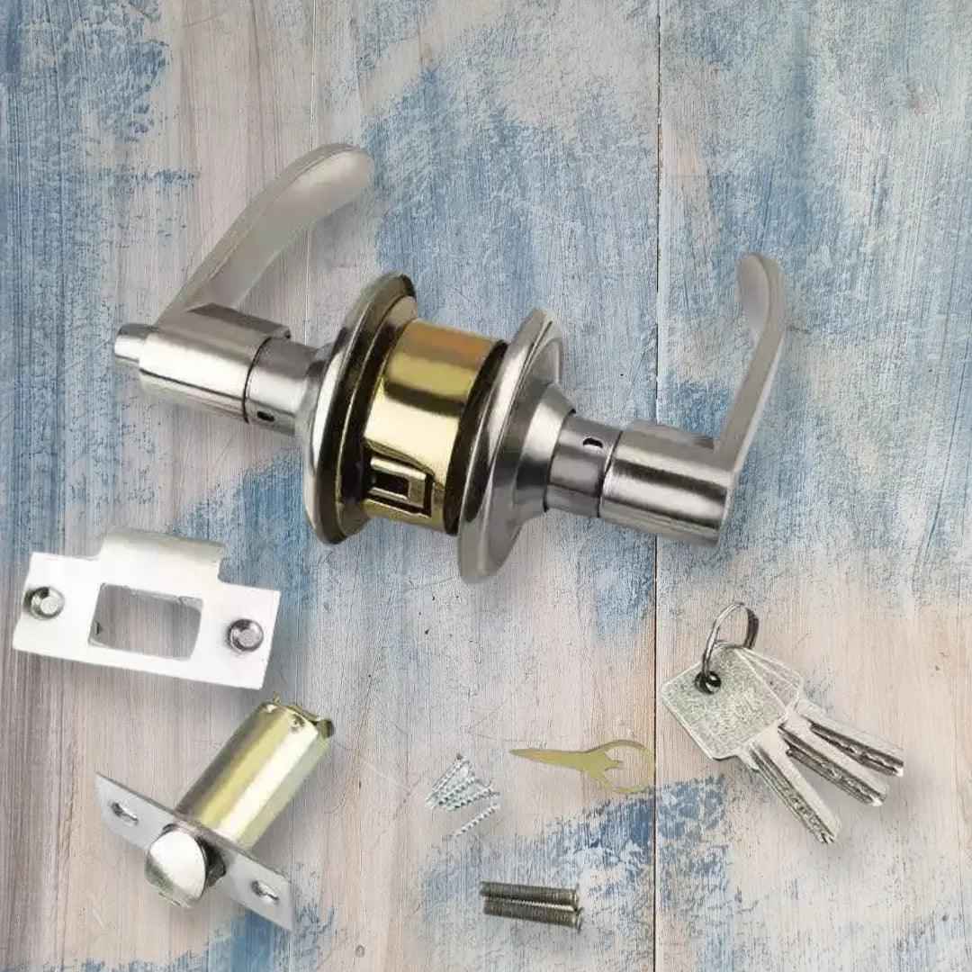 interior door handle (lever type) and lock nickel 121mm lever