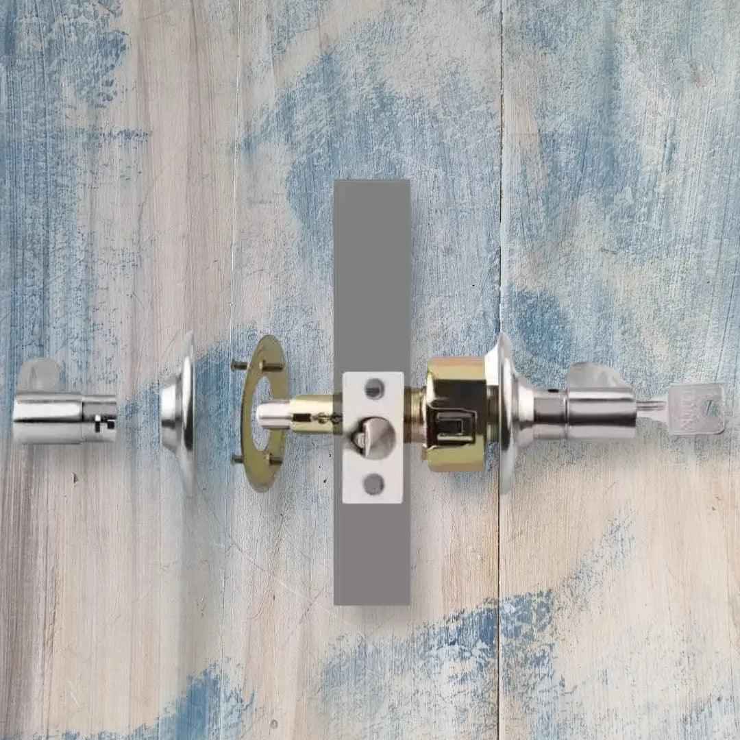 interior door handle (lever type) and lock nickel 121mm lever