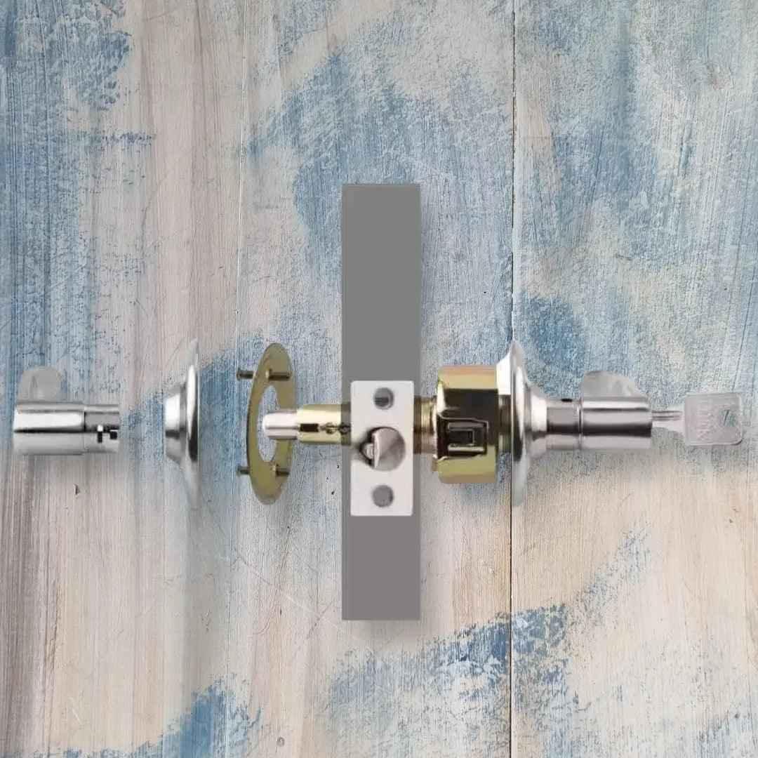 Interior Door Handle Lever Lock - Nickel 121mm Lever - Vintique Concepts