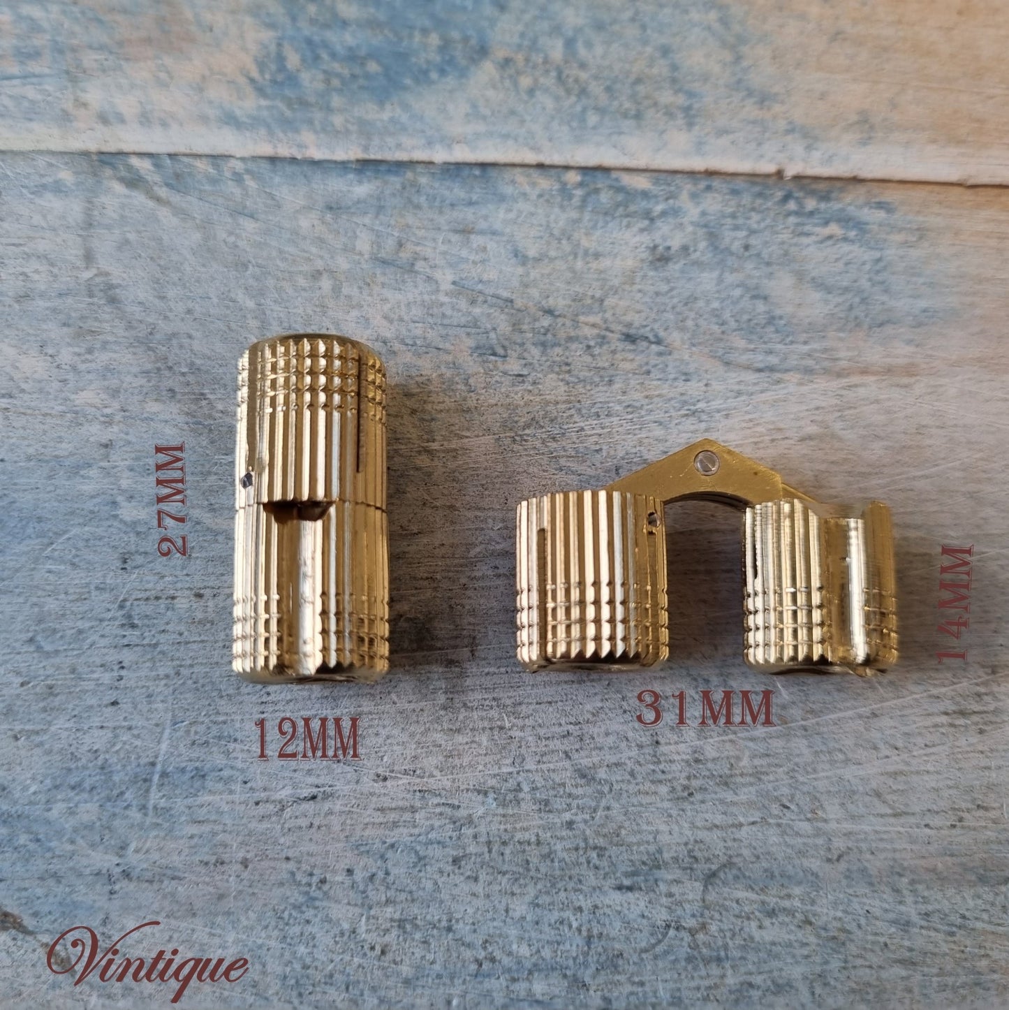Invisible Hinged Brass Barrel Hinge (3 sizes)-Vintique Concepts