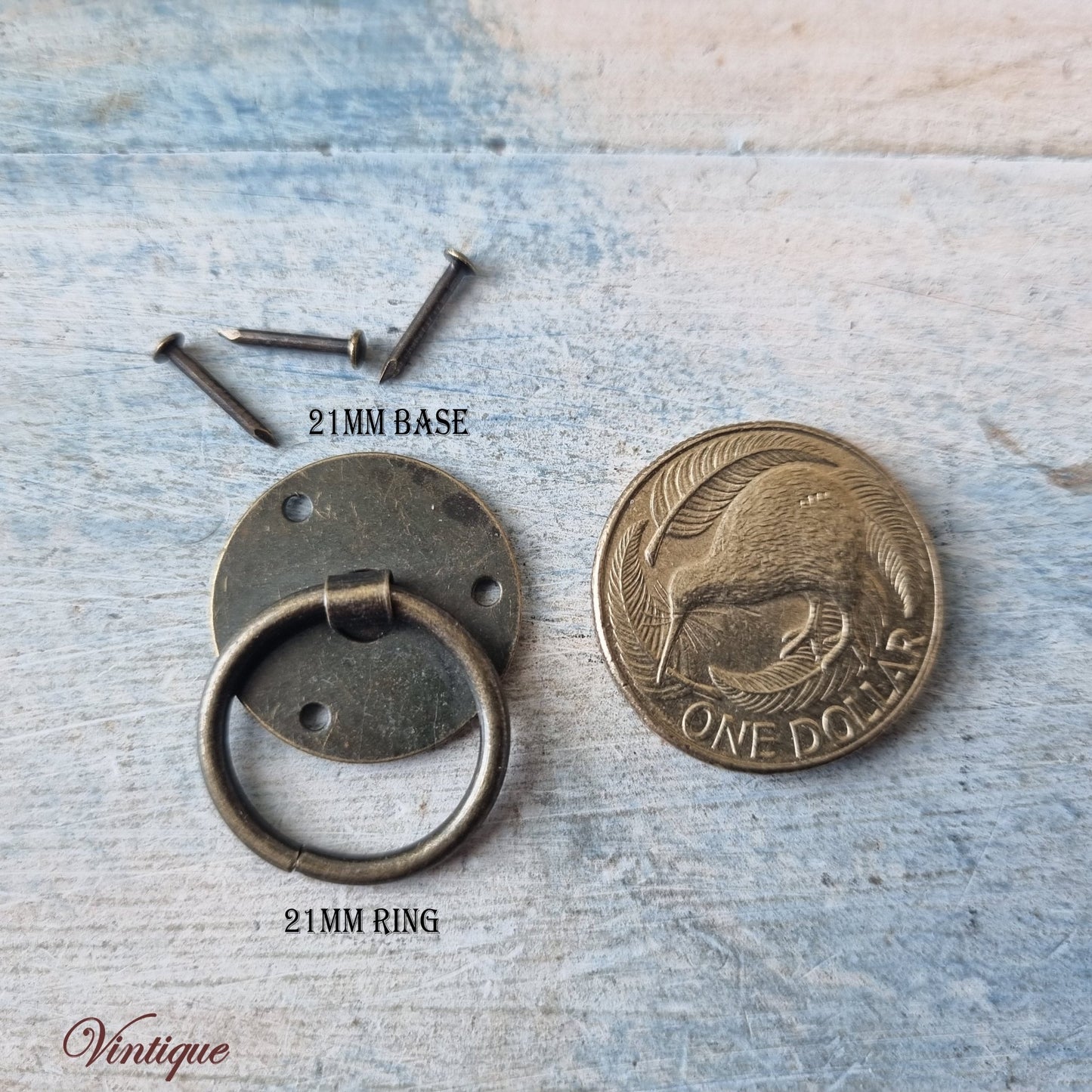 Itzy Bitzy Ring jewelry Box handle Bronze 21 x 29mm-Vintique Concepts