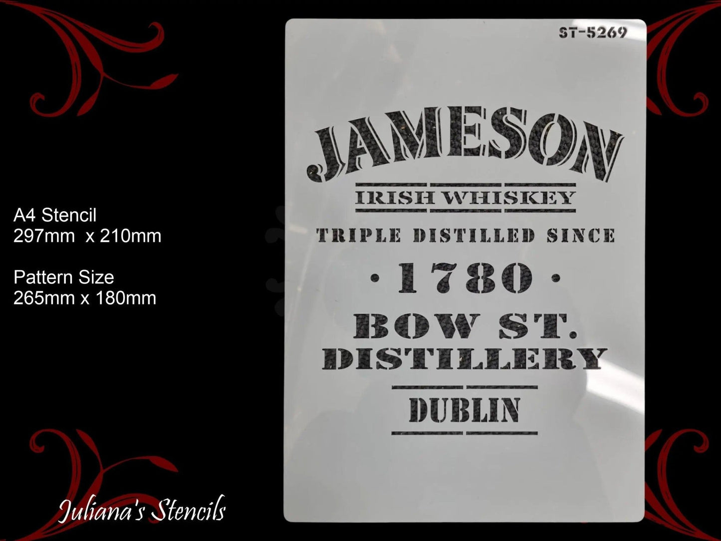 Jameson Irish Whiskey furniture and wall Paint Stencil-Vintique Concepts
