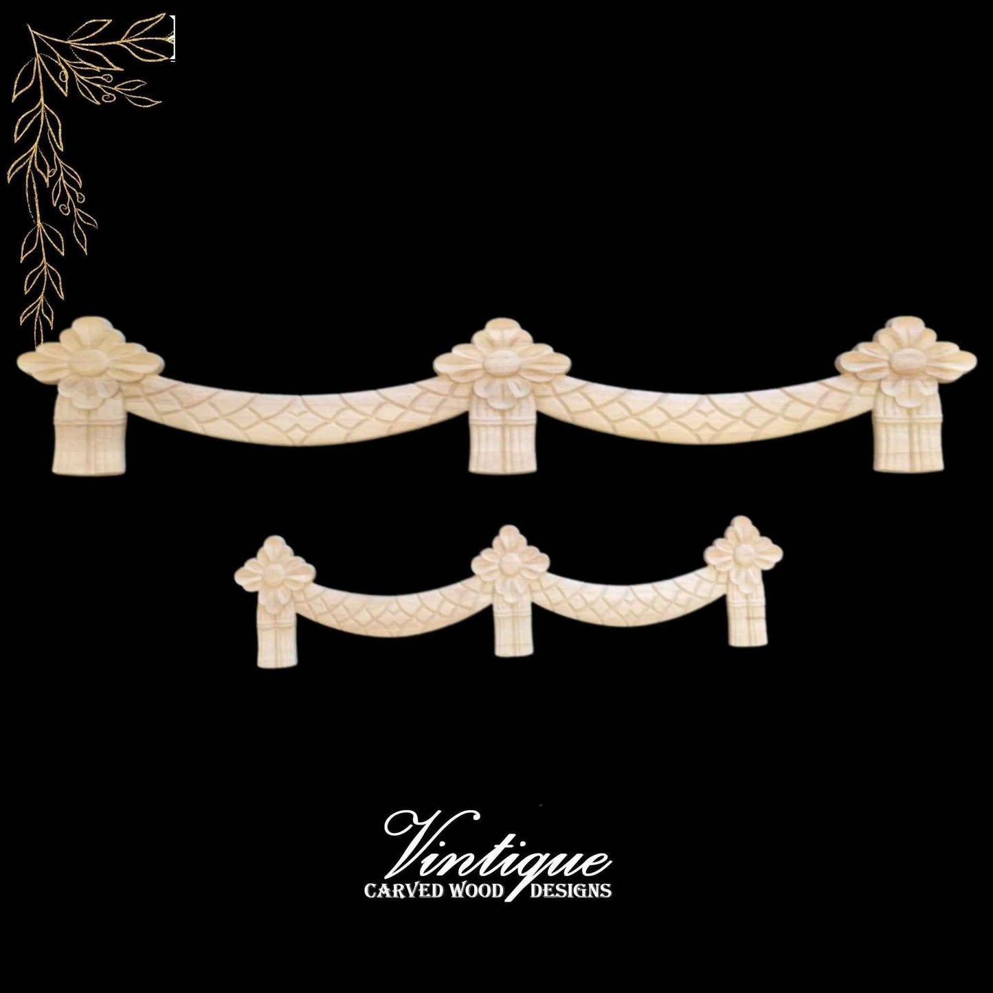 King Henrys Swag wood applique 70cm x 11.5cm