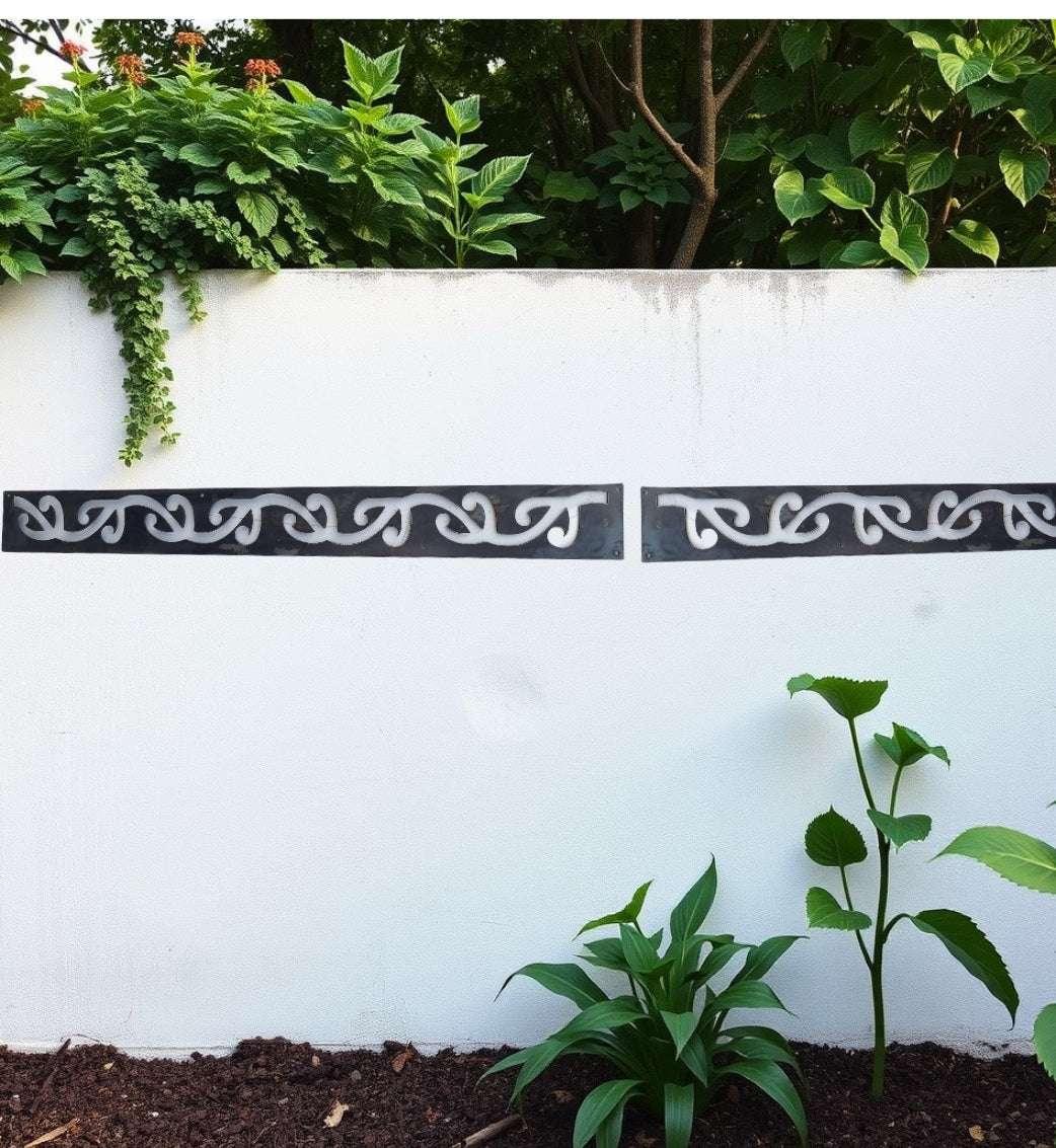 Koru Corten Garden edging Border 105mm high x 1100cm long -Outside - Vintique Concepts