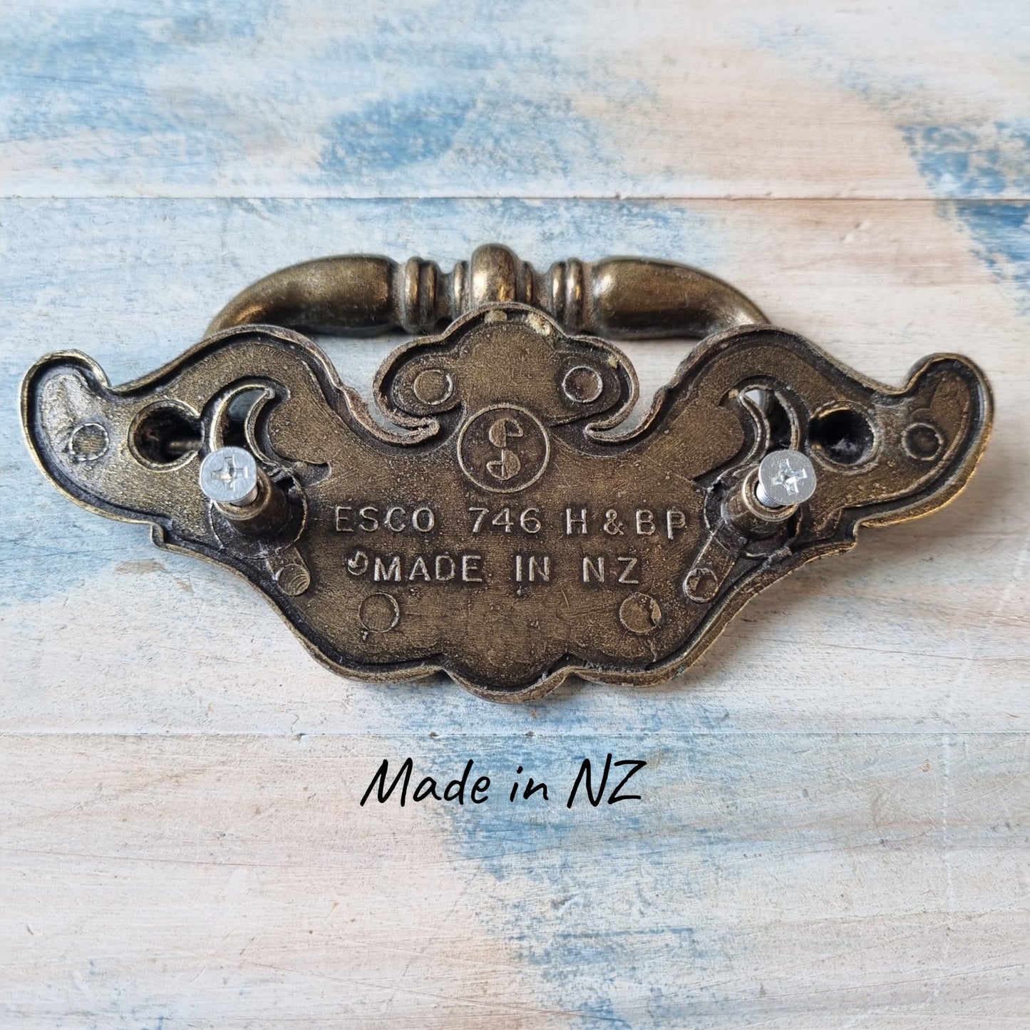 130mm long antique drawer handle with swing pull (pre-Loved)-Vintique Concepts