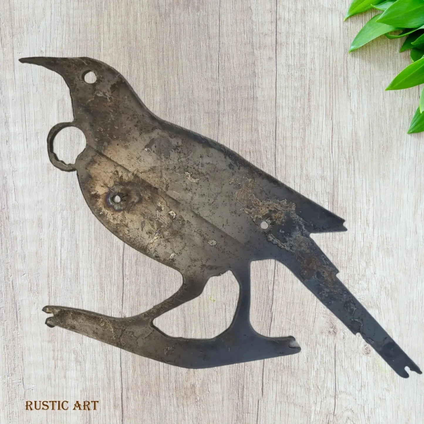 Large Corten Rusty Metal Bird TUI 300mm x 220mm - Perfect Garden Decor - Vintique Concepts