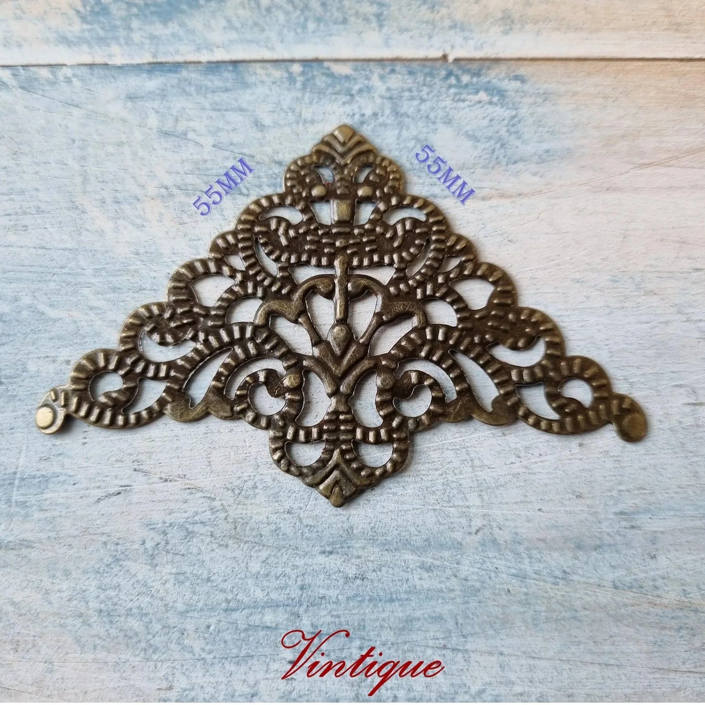 Large Decorative Antique Bronze Corner Brackets 55mm x 55mm (Each) - Vintique Concepts
